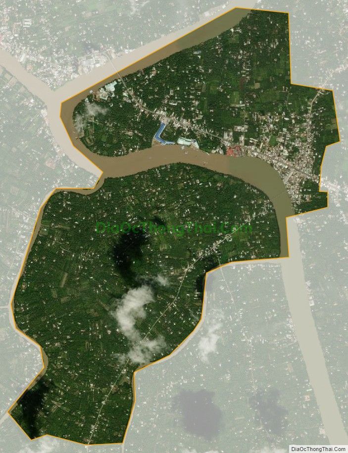 Bản đồ vệ tinh xã Mỹ Thạnh, huyện Giồng Trôm