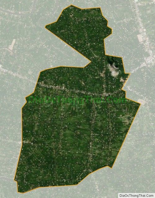 Bản đồ vệ tinh xã Hưng Khánh Trung A, huyện Mỏ Cày Bắc