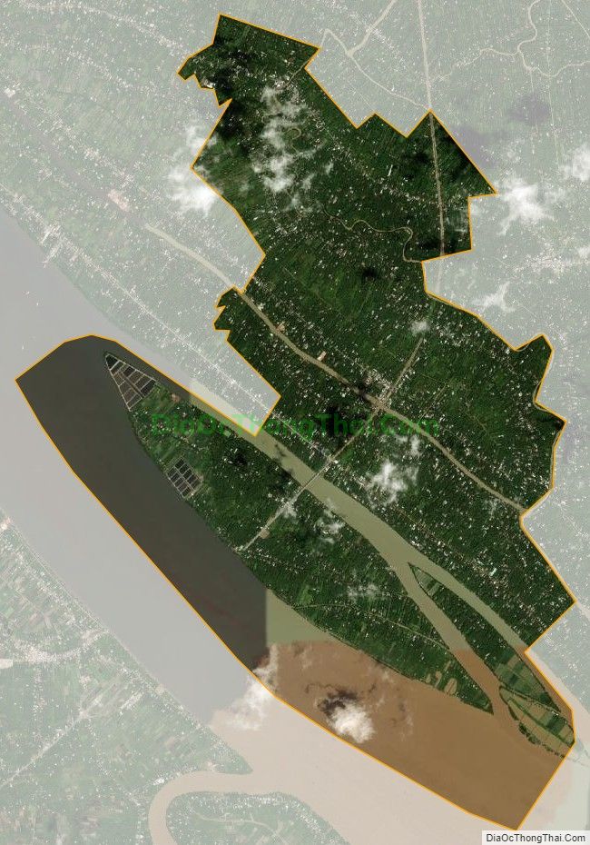 Bản đồ vệ tinh xã Thành Thới A, huyện Mỏ Cày Nam