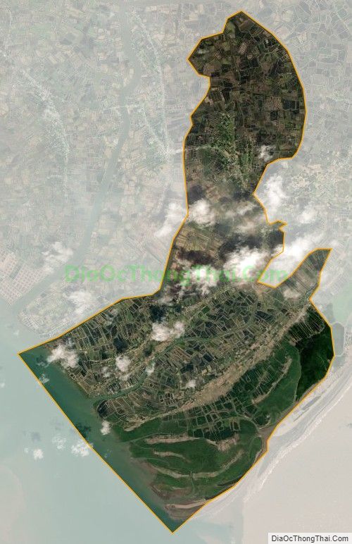 Bản đồ vệ tinh xã Thạnh Phong, huyện Thạnh Phú