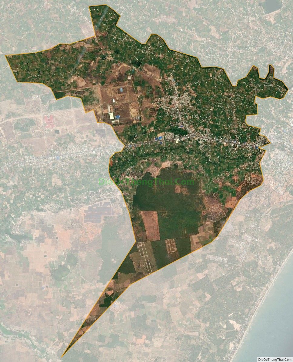 Bản đồ vệ tinh xã Hàm Mỹ, huyện Hàm Thuận Nam