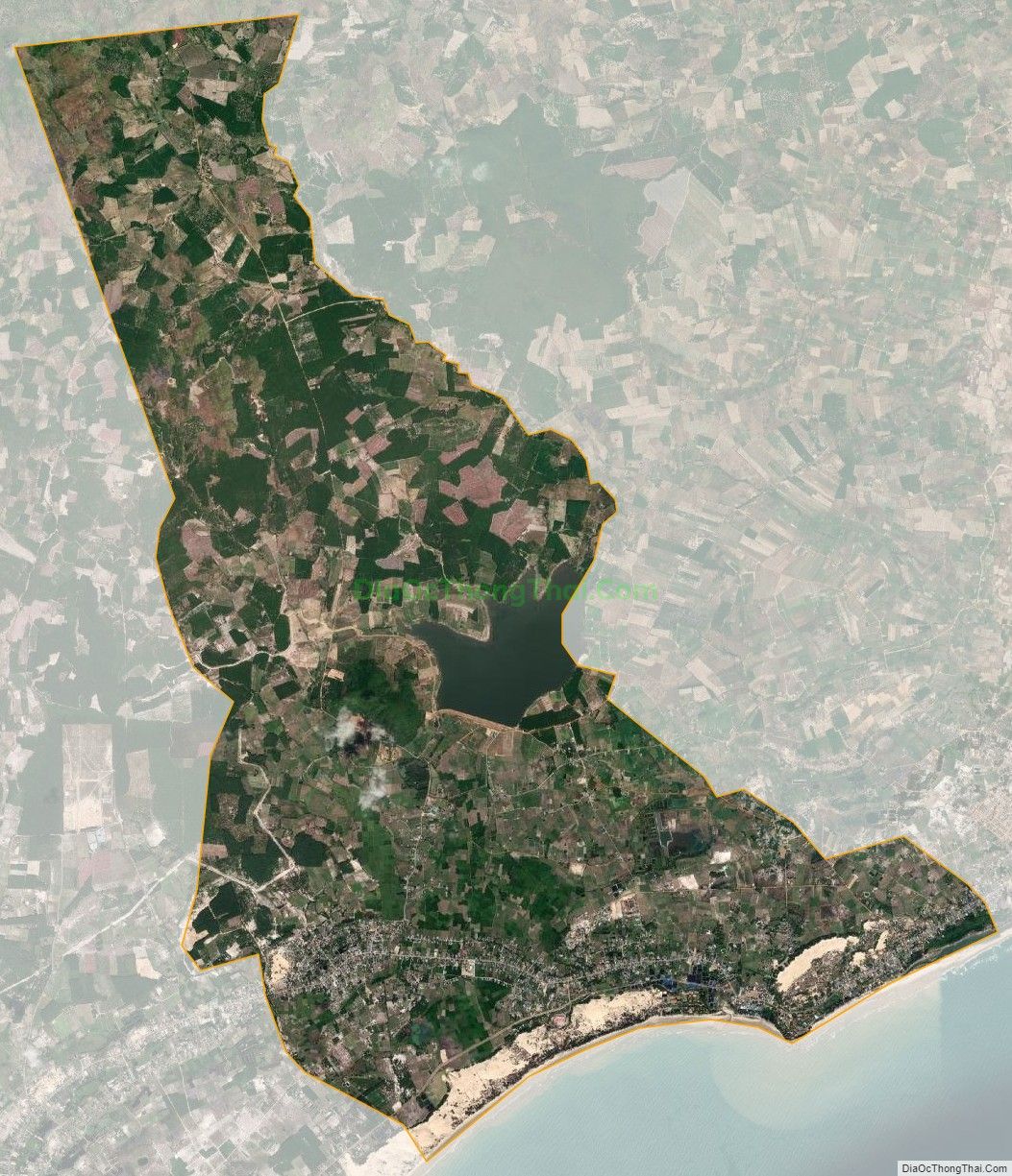 Bản đồ vệ tinh xã Tân Tiến, thị xã La Gi
