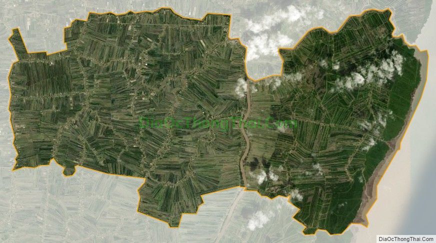 Bản đồ vệ tinh xã Tân Tiến, huyện Đầm Dơi