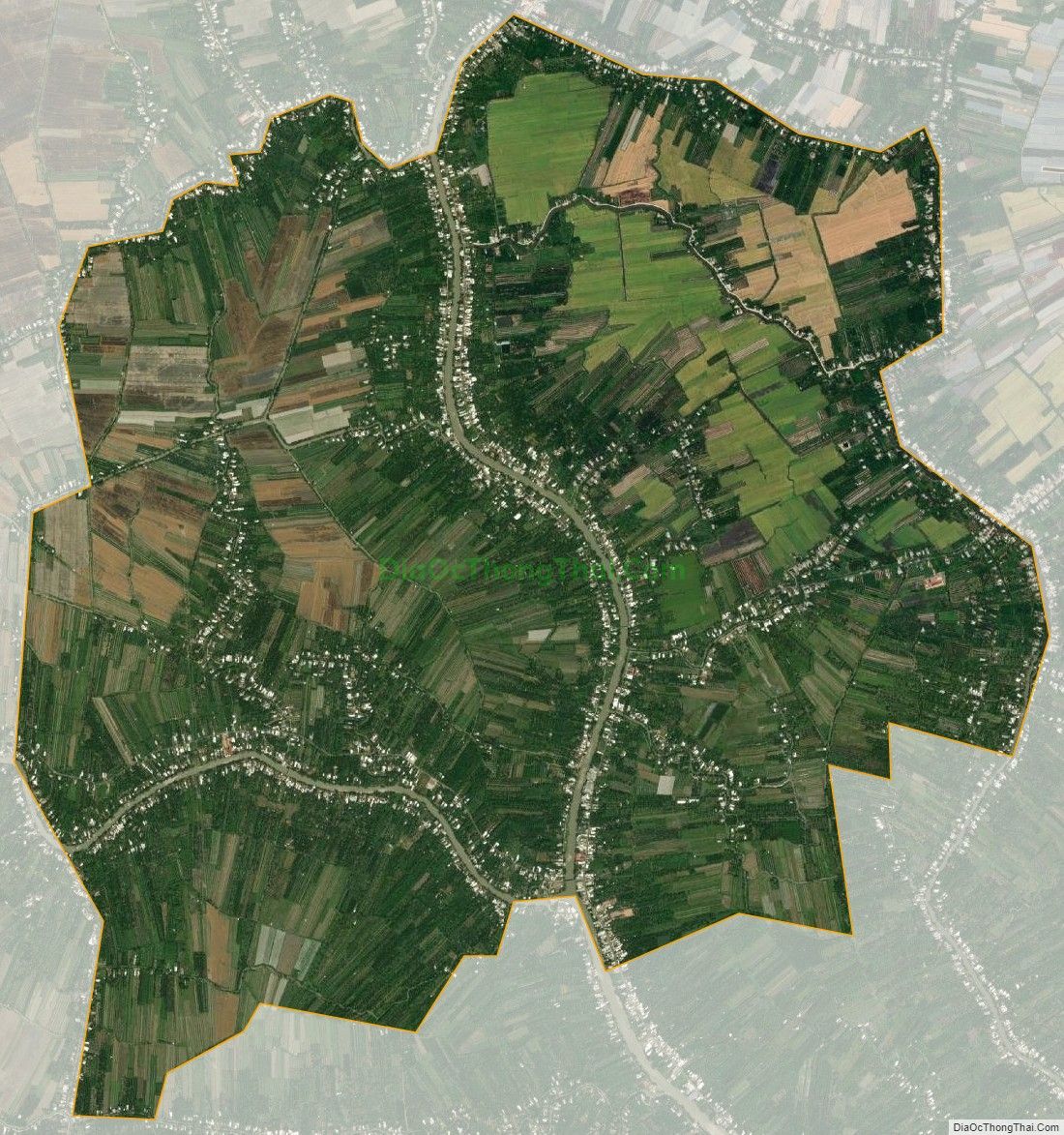 Bản đồ vệ tinh xã Tân Thới, huyện Phong Điền