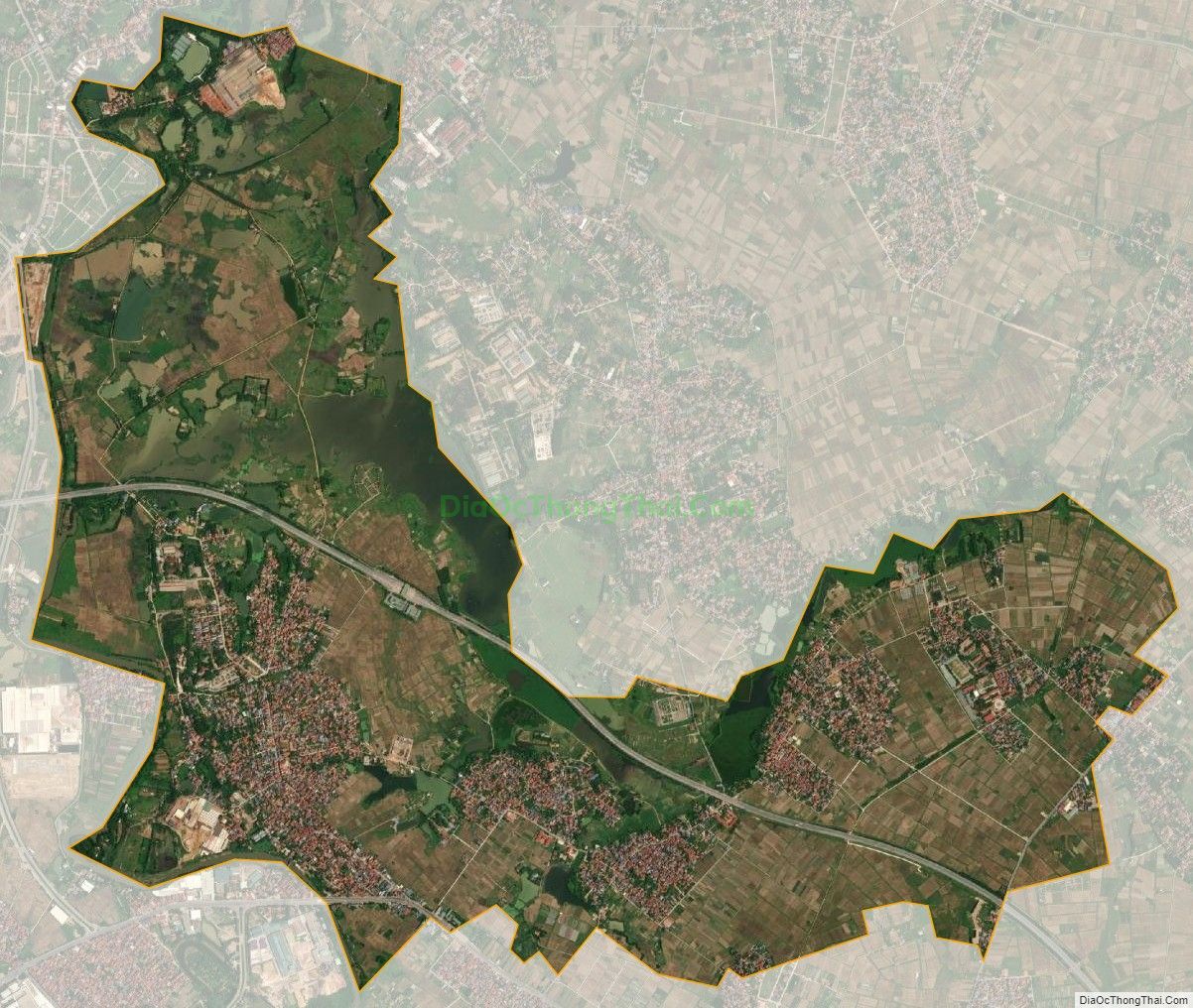 Bản đồ vệ tinh xã Tân Dân, huyện Sóc Sơn