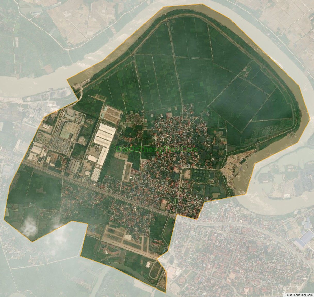 Bản đồ vệ tinh xã Phúc Thành A (cũ), huyện Kim Thành