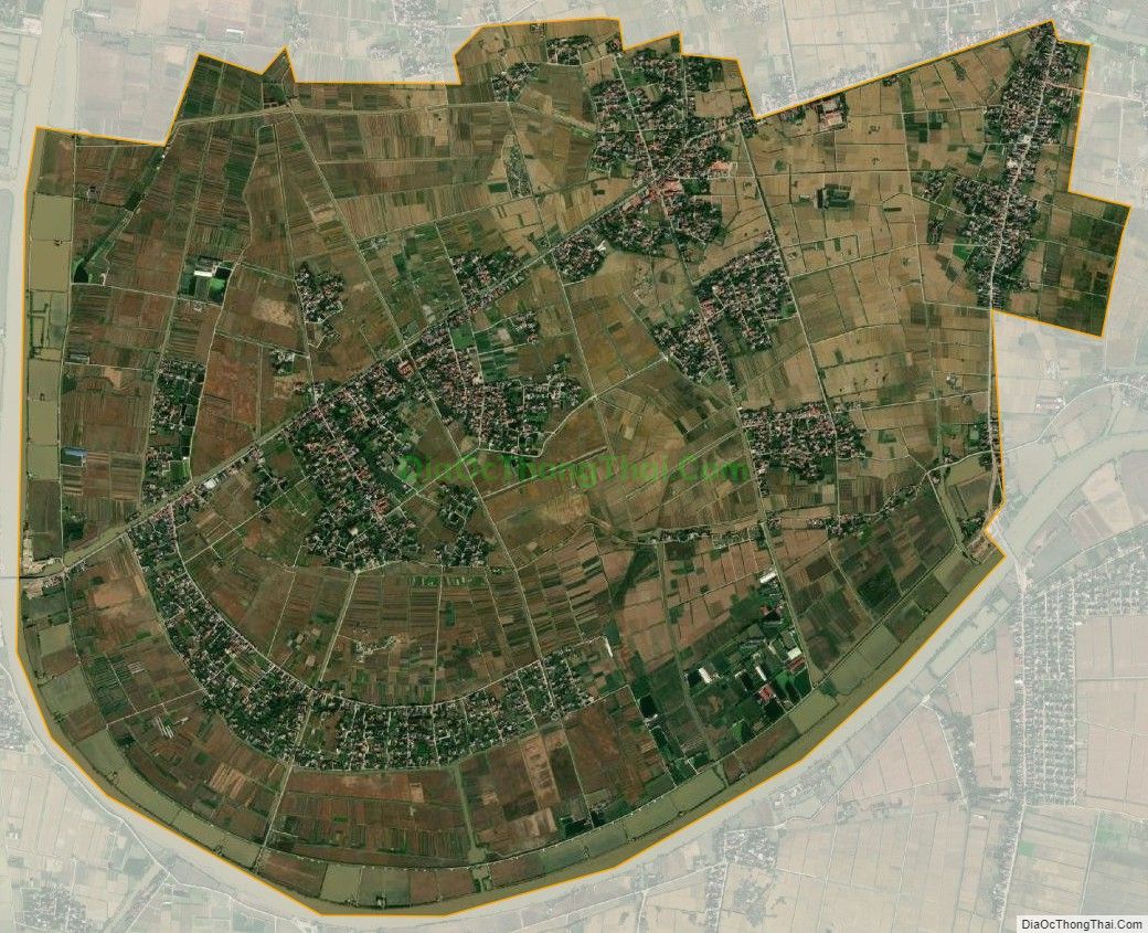 Bản đồ vệ tinh xã Kiến Thiết, huyện Tiên Lãng