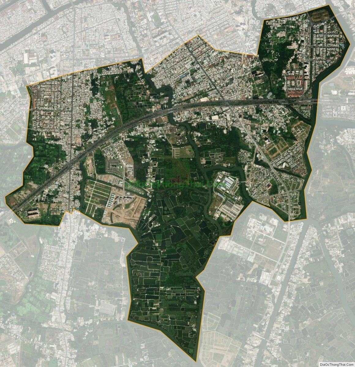Bản đồ vệ tinh xã Bình Hưng, huyện Bình Chánh