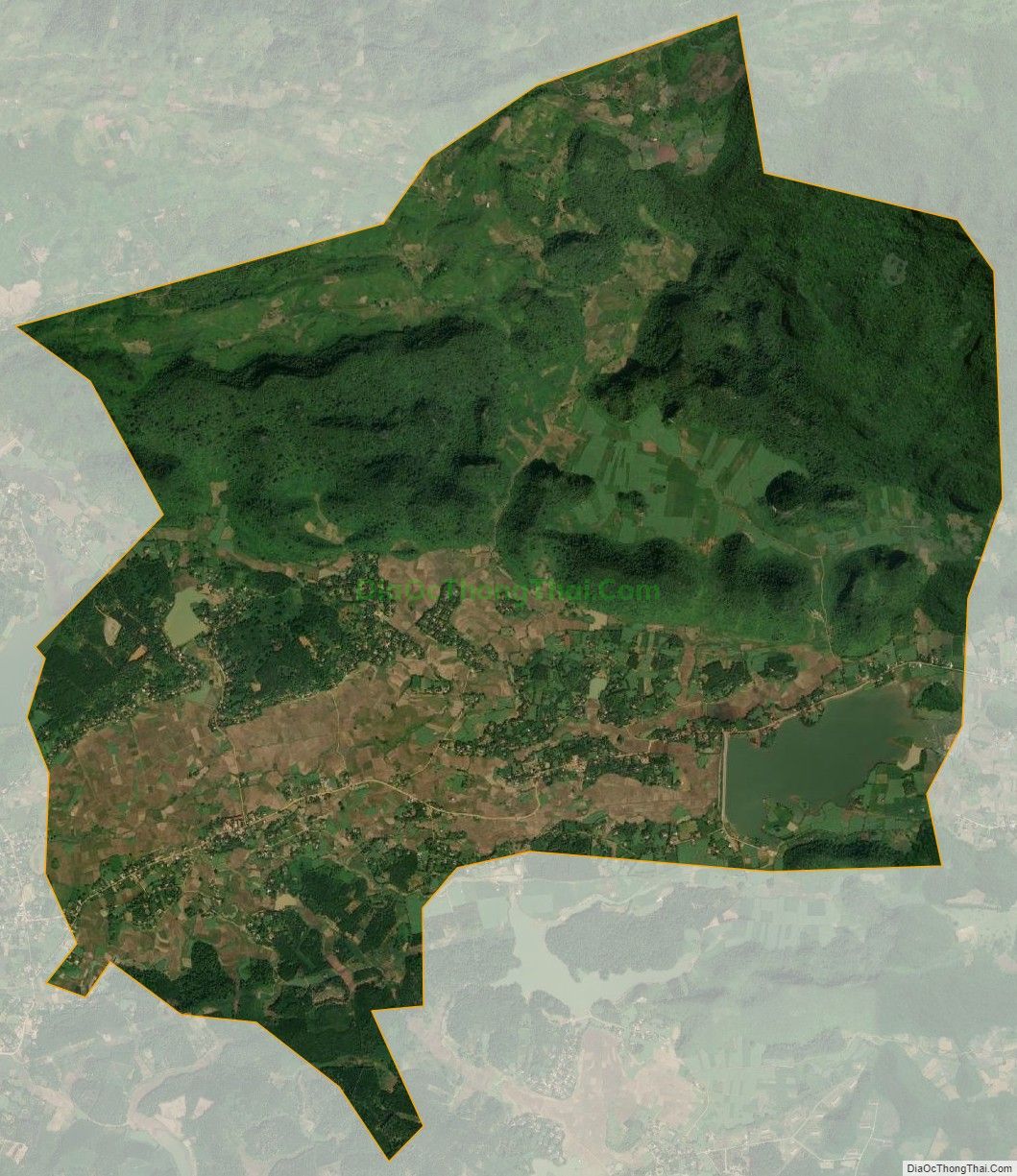 Bản đồ vệ tinh xã Bình Chân (cũ), huyện Lạc Sơn
