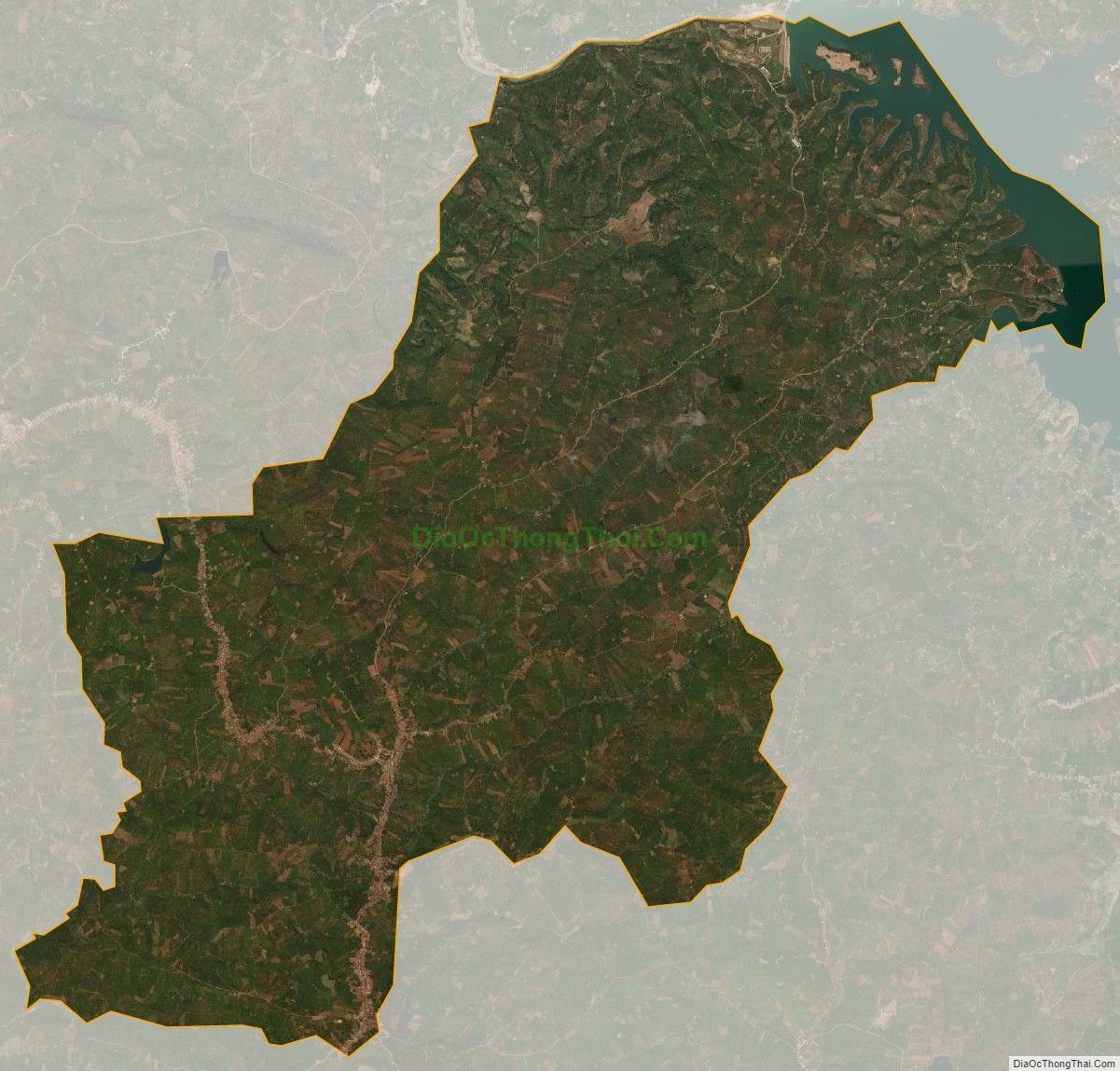 Bản đồ vệ tinh xã Tân Thượng, huyện Di Linh