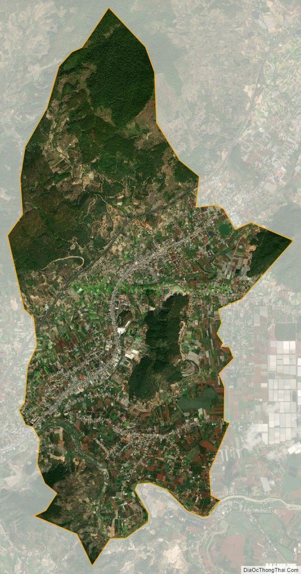 Bản đồ vệ tinh xã Hiệp Thạnh, huyện Đức Trọng