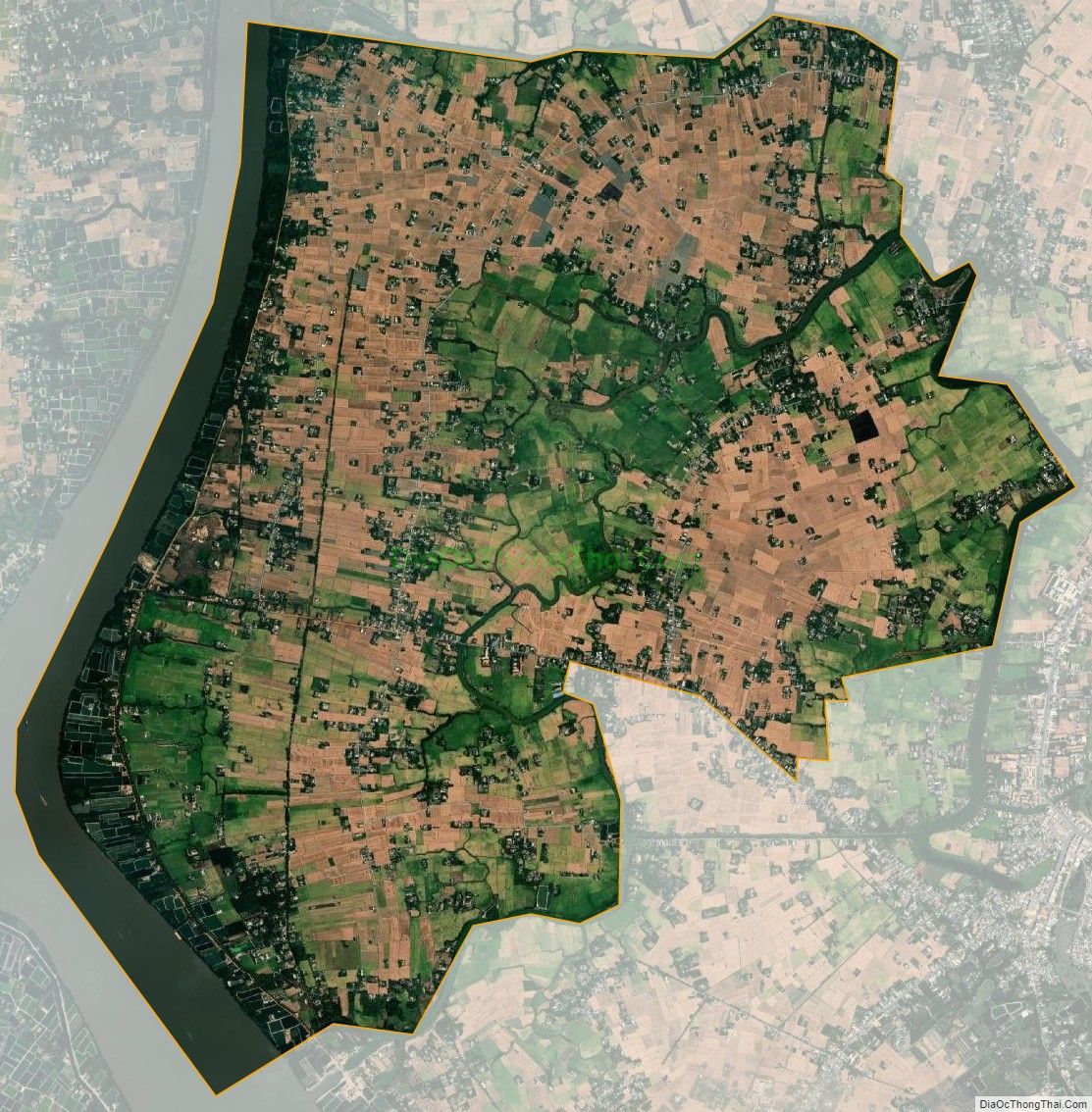 Bản đồ vệ tinh xã Phước Tuy, huyện Cần Đước