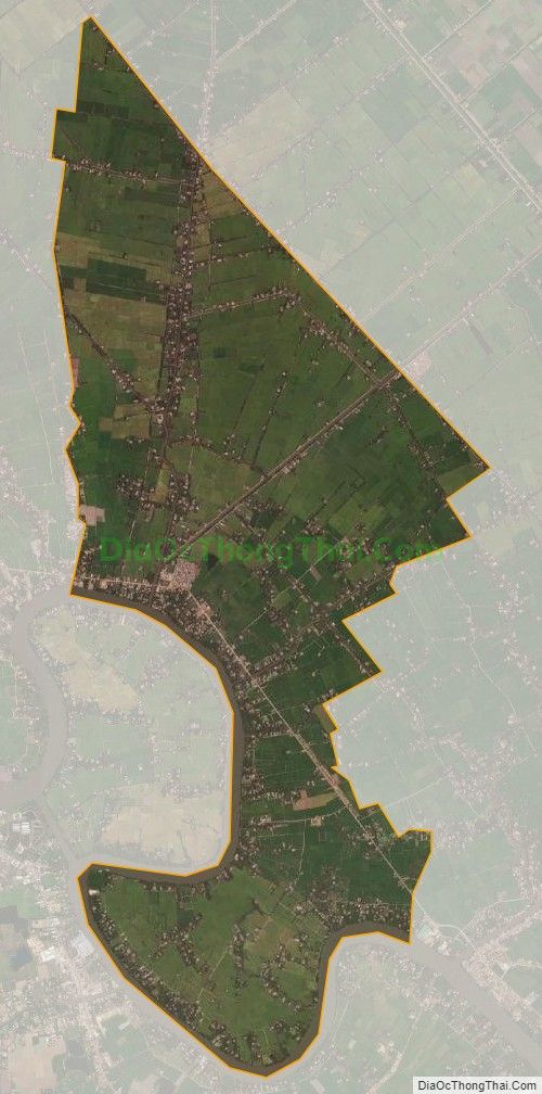 Bản đồ vệ tinh xã Mỹ Thạnh, huyện Thủ Thừa