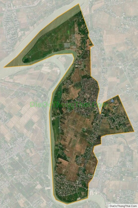 Bản đồ vệ tinh xã Xuân Hồng, huyện Xuân Trường
