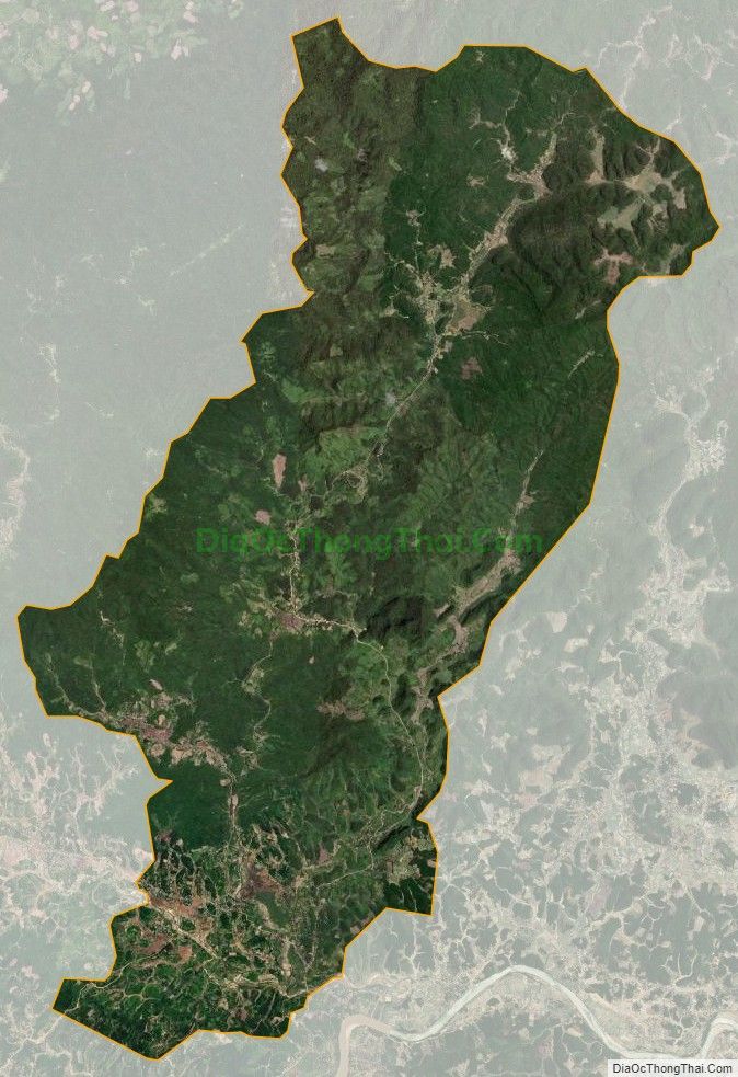 Bản đồ vệ tinh xã Thạch Ngàn, huyện Con Cuông