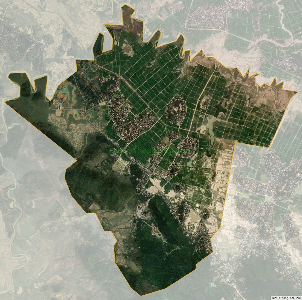Bản đồ vệ tinh xã Nhân Sơn, huyện Đô Lương