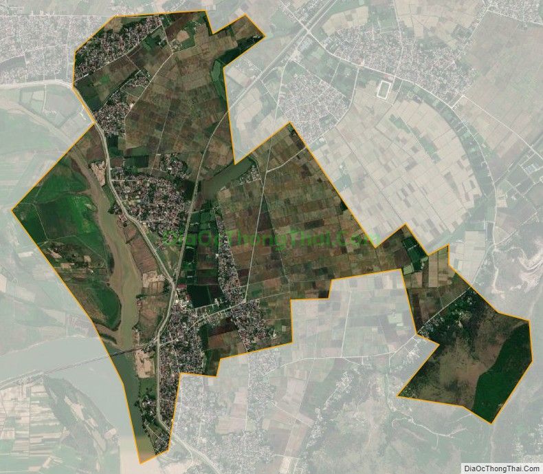 Bản đồ vệ tinh xã Hưng Xuân (cũ), huyện Hưng Nguyên