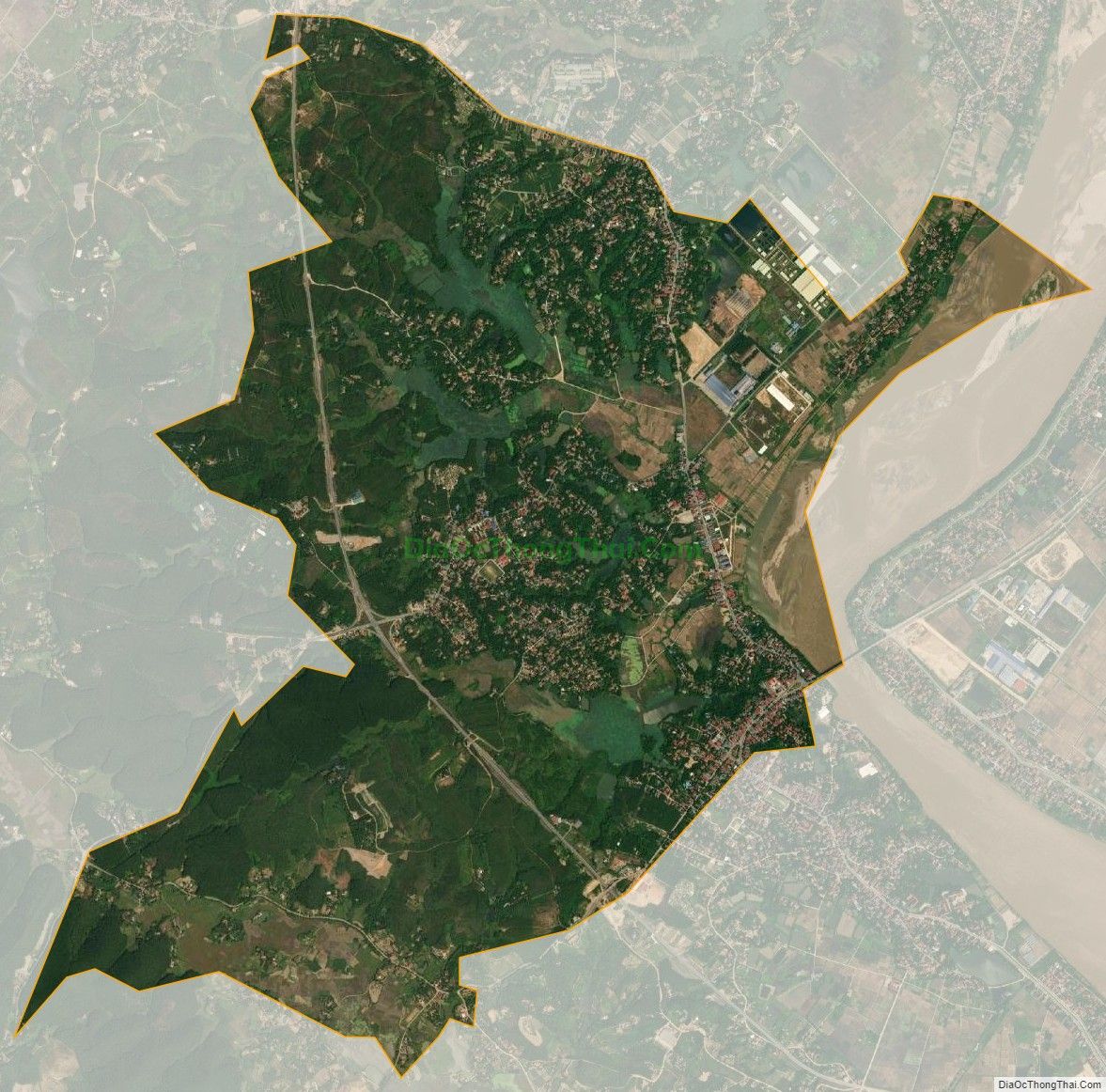 Bản đồ vệ tinh xã Cổ Tiết (cũ), huyện Tam Nông