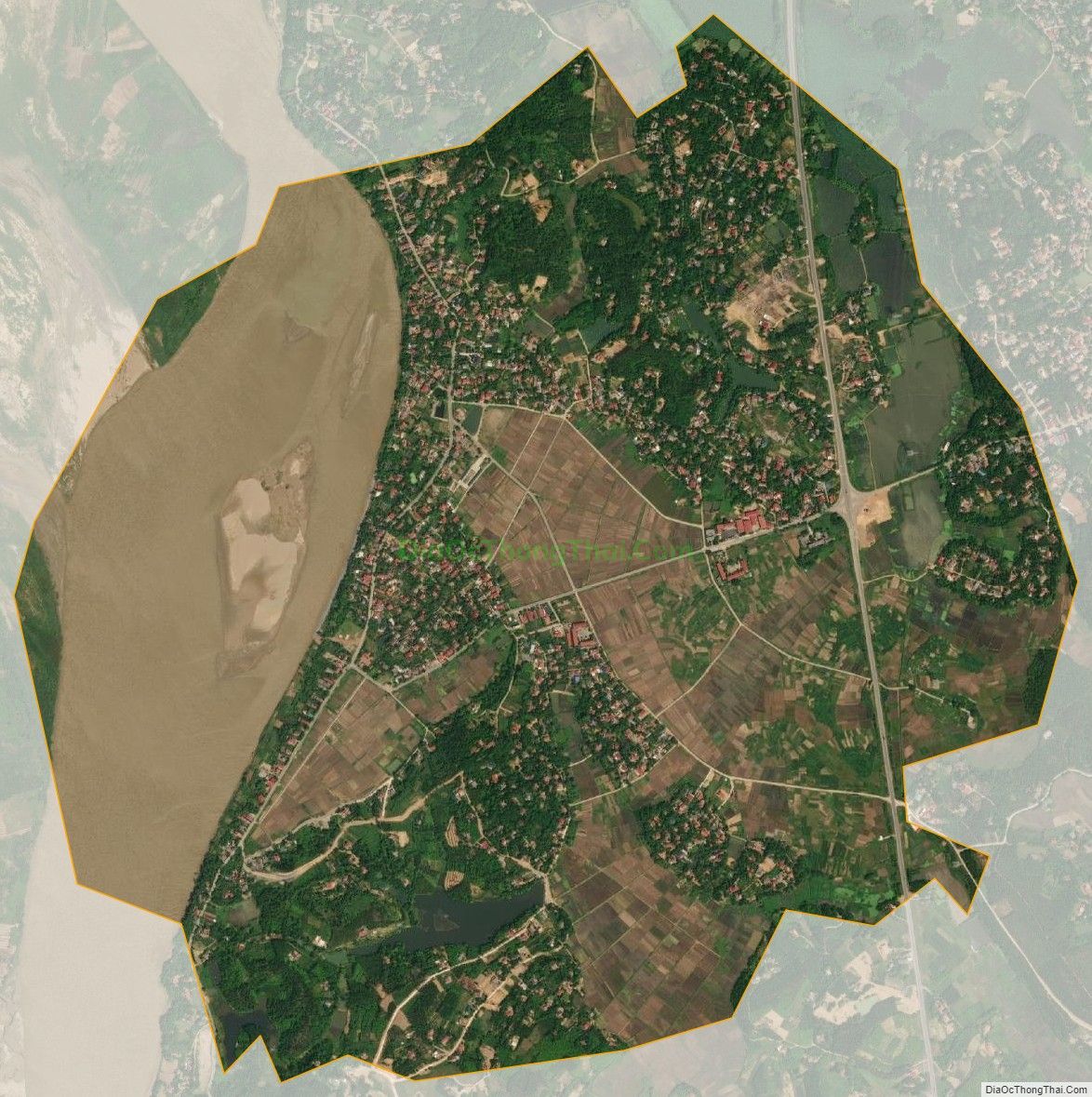 Bản đồ vệ tinh xã Hương Nha (cũ), huyện Tam Nông