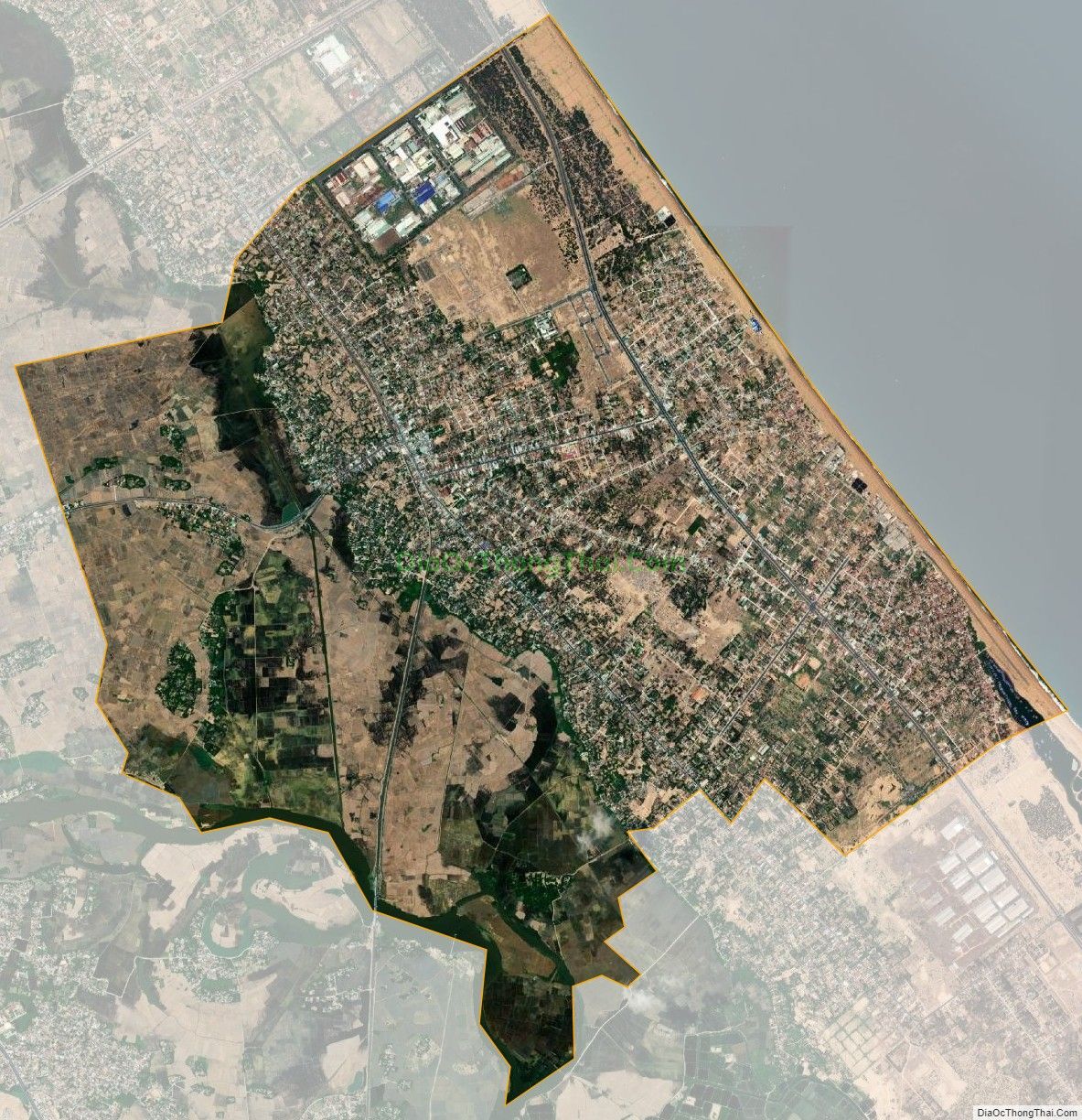 Bản đồ vệ tinh Thị trấn Hoà Hiệp Trung (cũ), huyện Đông Hòa
