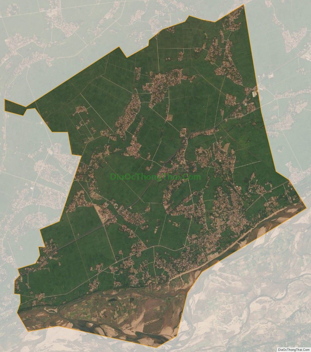 Bản đồ vệ tinh xã Hòa Thắng, huyện Phú Hòa