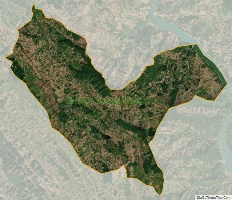 Bản đồ vệ tinh xã Mường Chùm, huyện Mường La