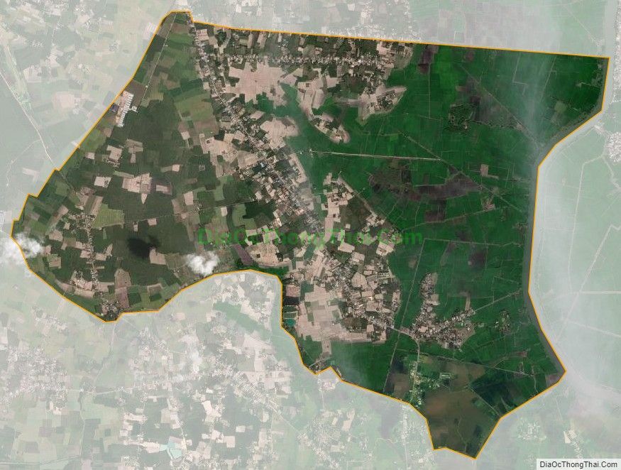 Bản đồ vệ tinh xã Long Chữ, huyện Bến Cầu