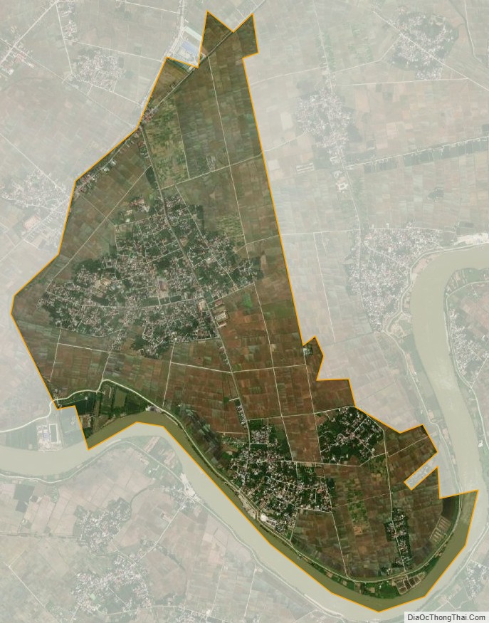 Bản đồ vệ tinh xã Hồng Giang, huyện Đông Hưng