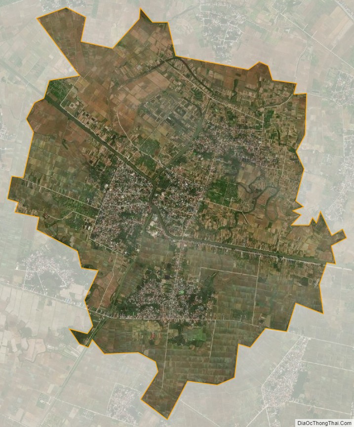 Bản đồ vệ tinh xã Hồng Việt, huyện Đông Hưng