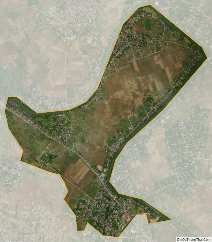 Bản đồ vệ tinh xã Minh Tân, huyện Đông Hưng
