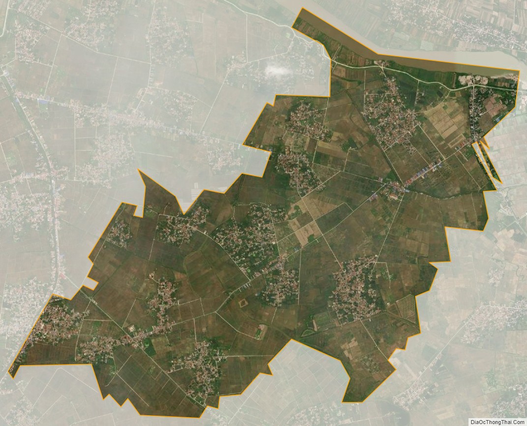 Bản đồ vệ tinh xã Hòa Tiến, huyện Hưng Hà