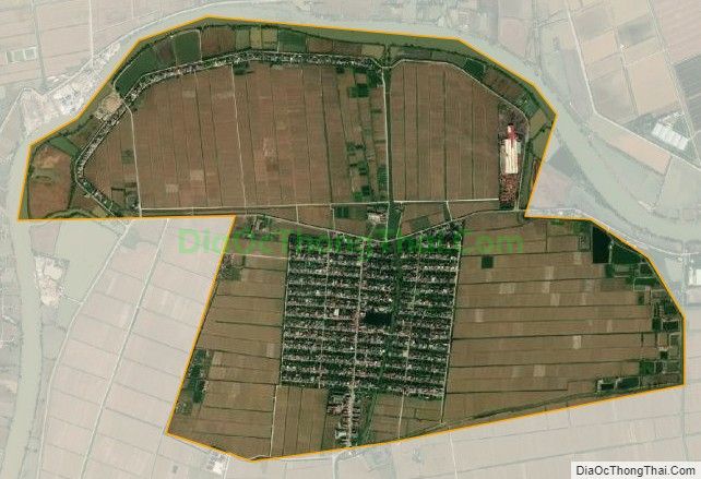 Bản đồ vệ tinh xã Hồng Quỳnh (cũ), huyện Thái Thụy