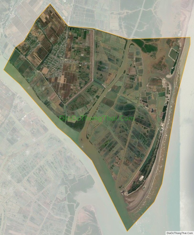 Bản đồ vệ tinh xã Nam Phú, huyện Tiền Hải