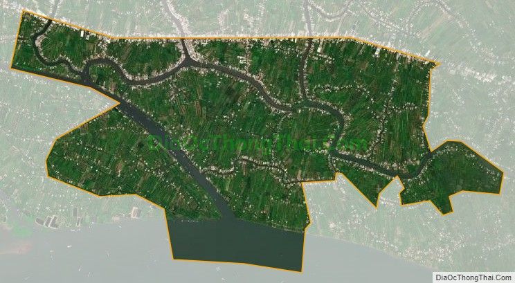 Bản đồ vệ tinh xã Tân Thanh, huyện Cái Bè