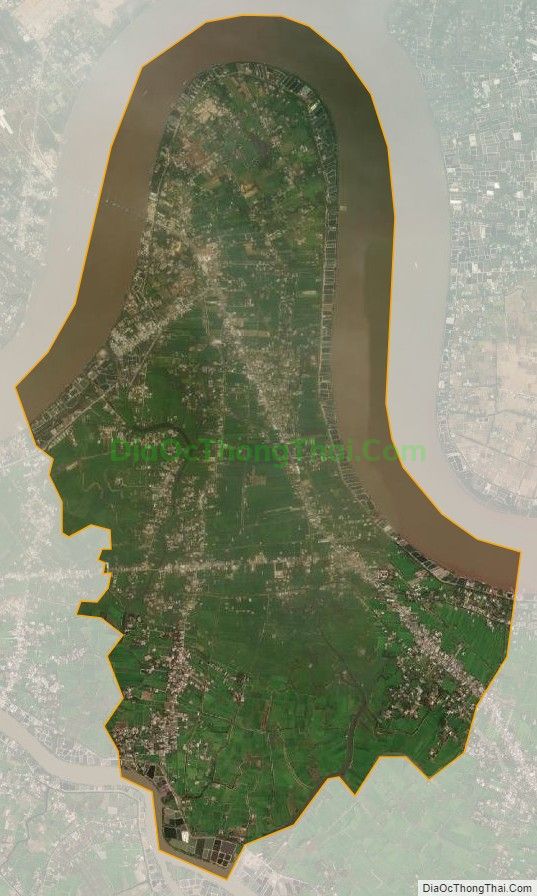 Bản đồ vệ tinh xã Bình Đông, thị xã Gò Công