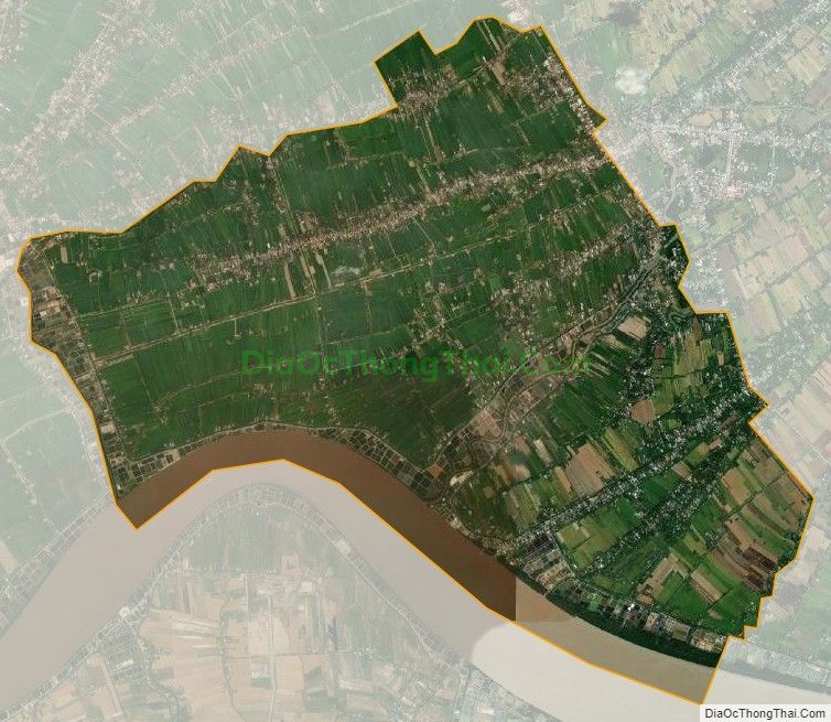 Bản đồ vệ tinh xã Phước Trung, huyện Gò Công Đông