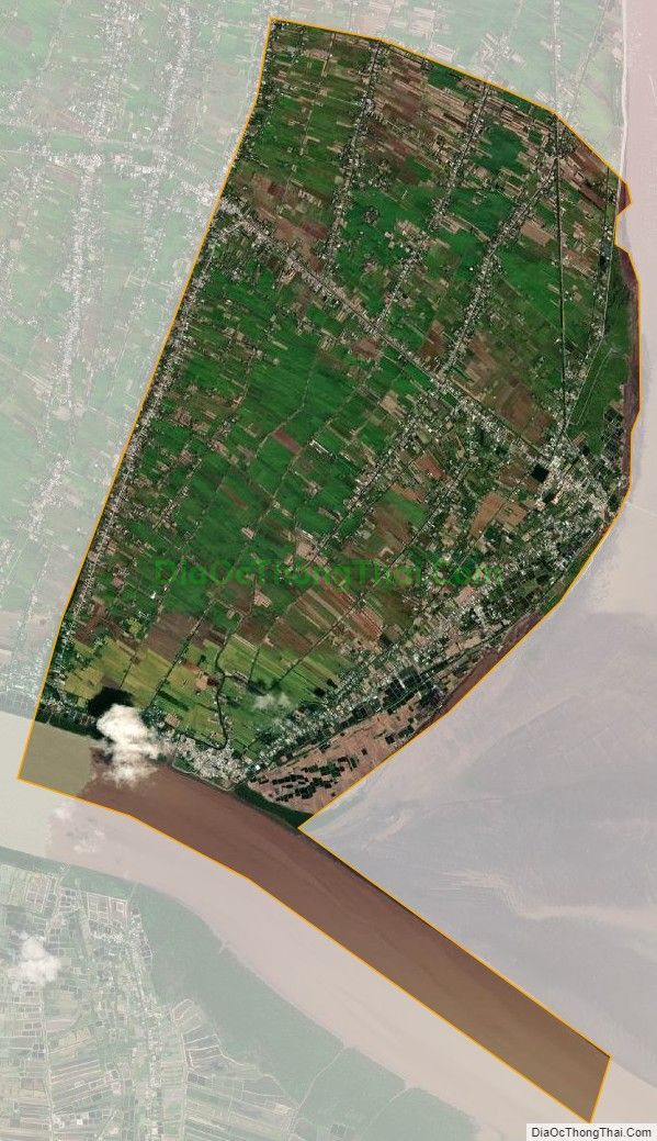 Bản đồ vệ tinh xã Tân Thành, huyện Gò Công Đông