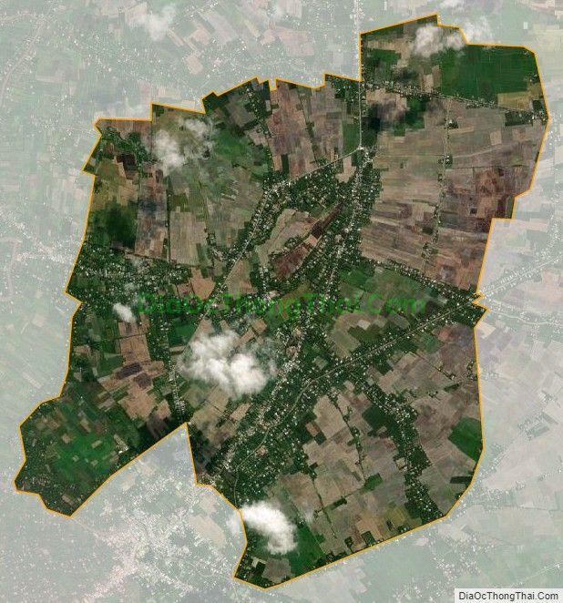 Bản đồ vệ tinh xã Hòa Ân, huyện Cầu Kè