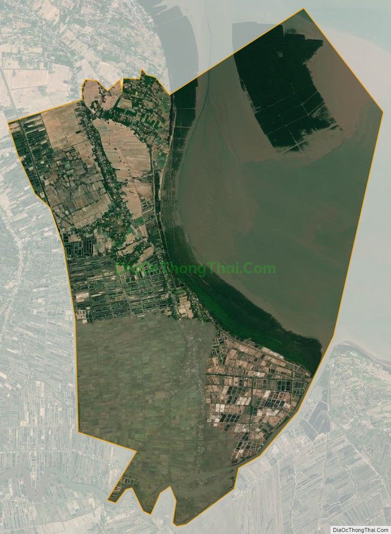 Bản đồ vệ tinh xã Mỹ Long Nam, huyện Cầu Ngang