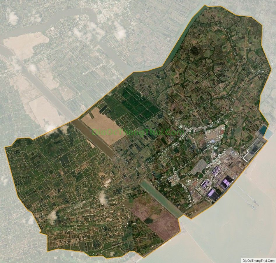 Bản đồ vệ tinh xã Dân Thành, thị xã Duyên Hải