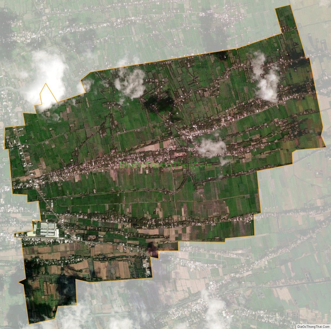 Bản đồ vệ tinh xã Thanh Sơn, huyện Trà Cú