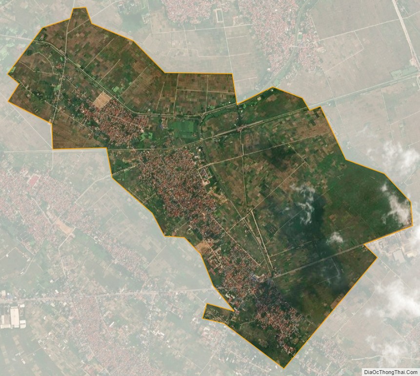 Bản đồ vệ tinh xã Chấn Hưng, huyện Vĩnh Tường