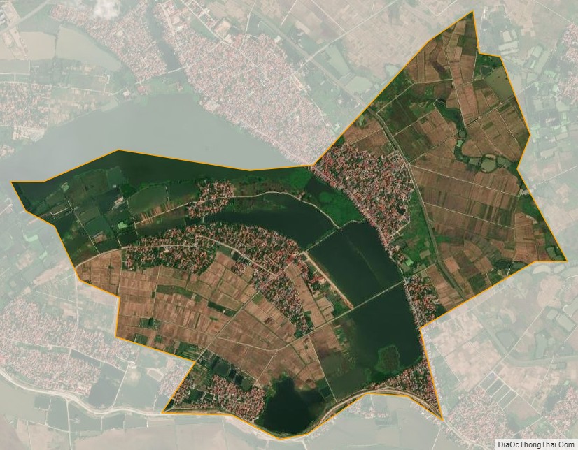 Bản đồ vệ tinh xã Ngũ Kiên, huyện Vĩnh Tường