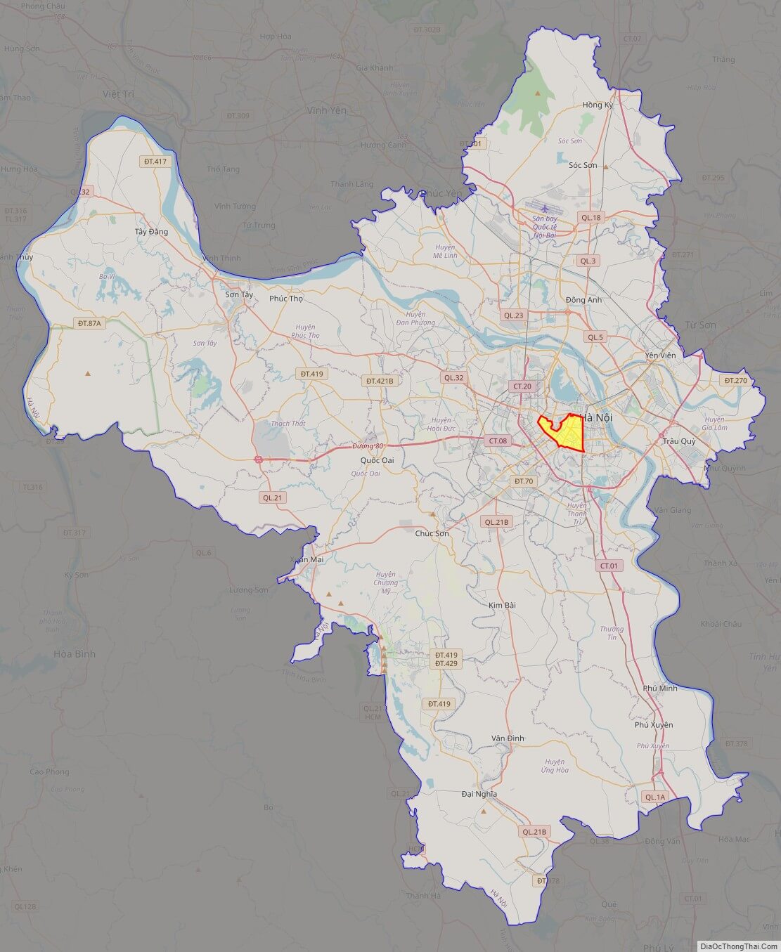 Bản đồ các quận Hà Nội mới nhất 2024 - Địa Ốc Thông Thái