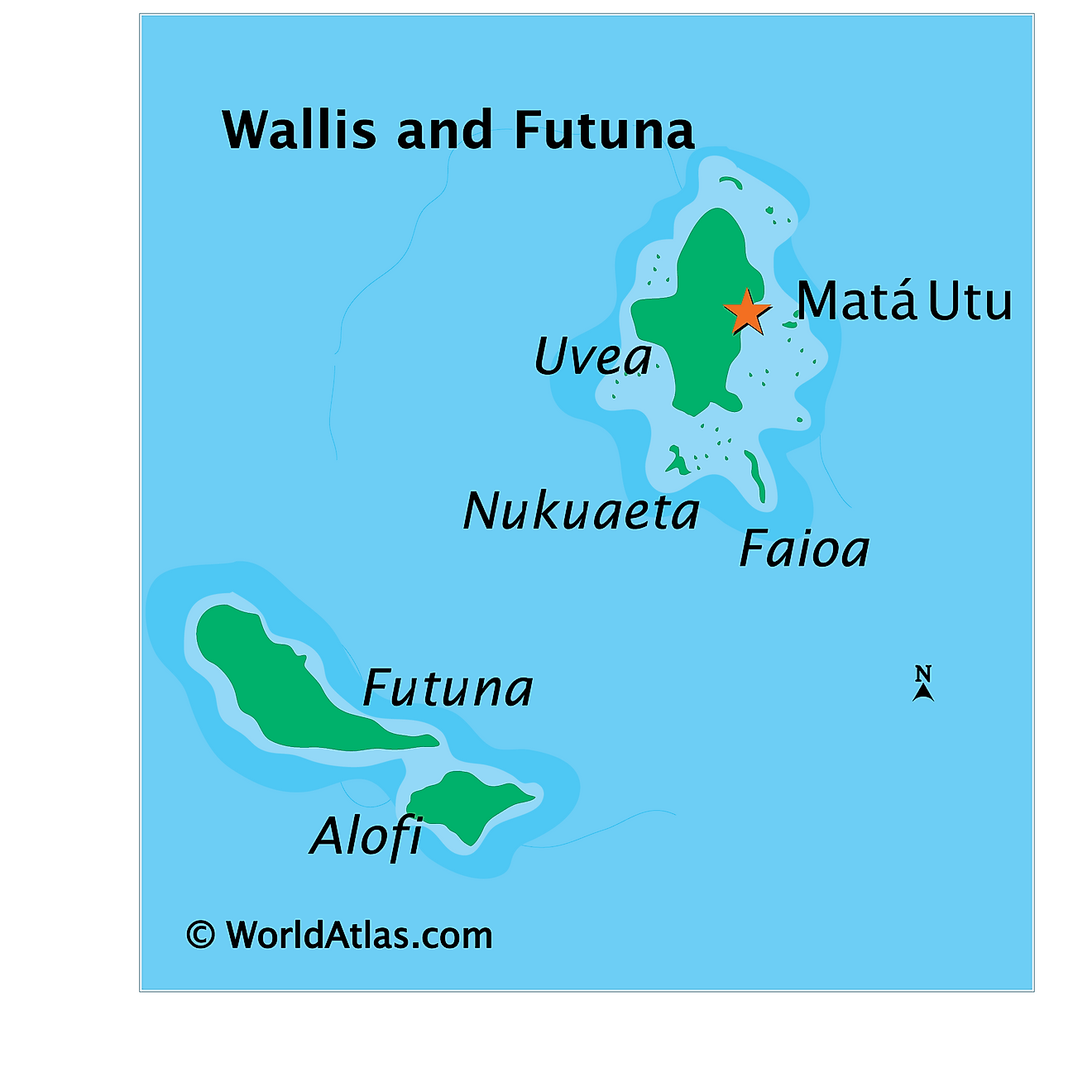 Bản đồ vật lý của Wallis và Futuna