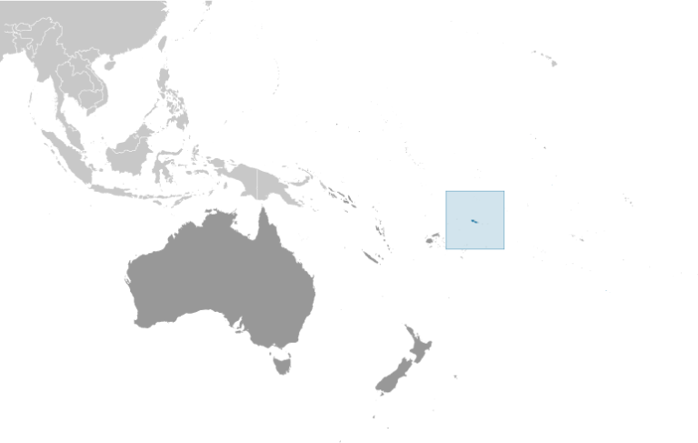 Bản đồ vị trí của Samoa