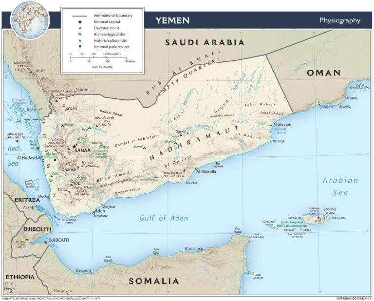 Bản đồ địa lý Yemen