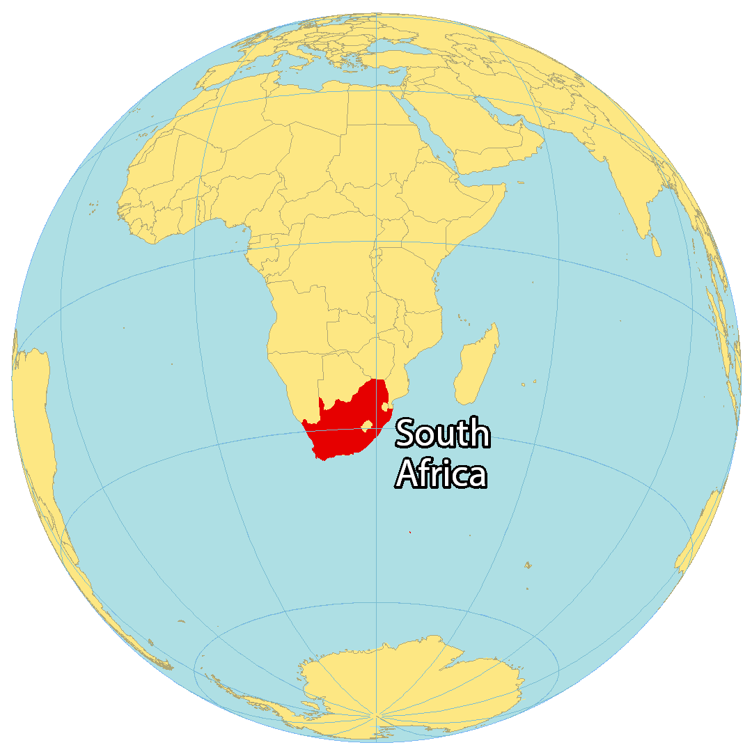 Bản đồ vị trí của Nam Phi. Nguồn: gisgeography.com