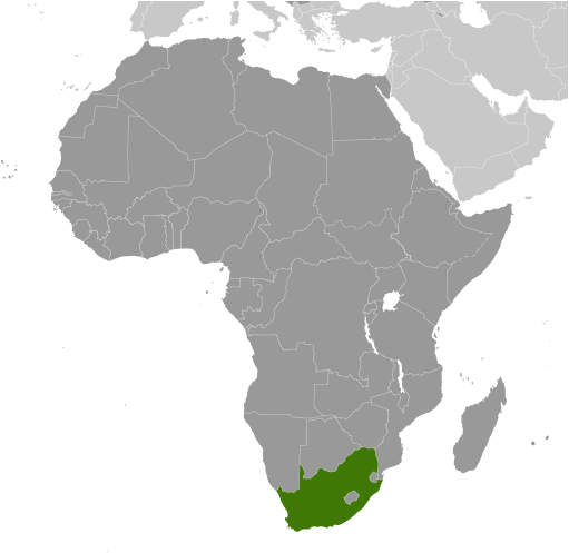 Bản đồ vị trí của Nam Phi