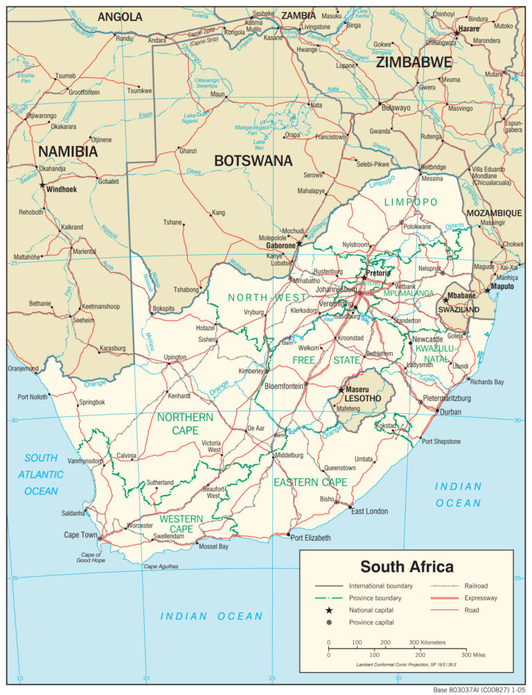 Bản đồ địa lý Nam Phi